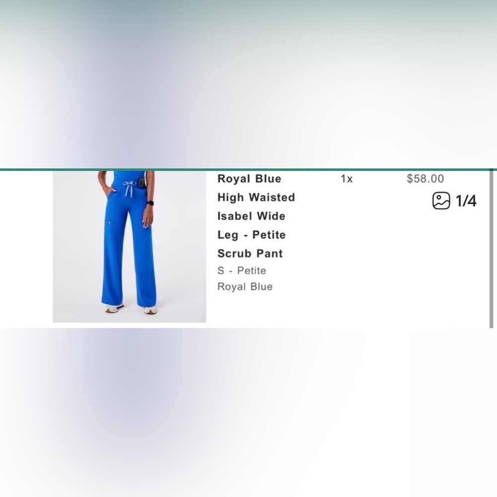 Figs Royal Blue Wide Leg Pants